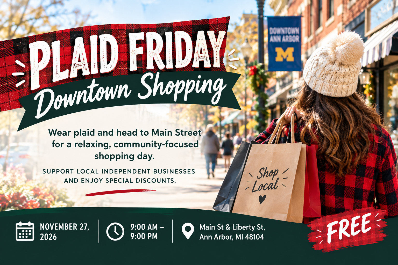 Plaid Friday Downtown Shopping