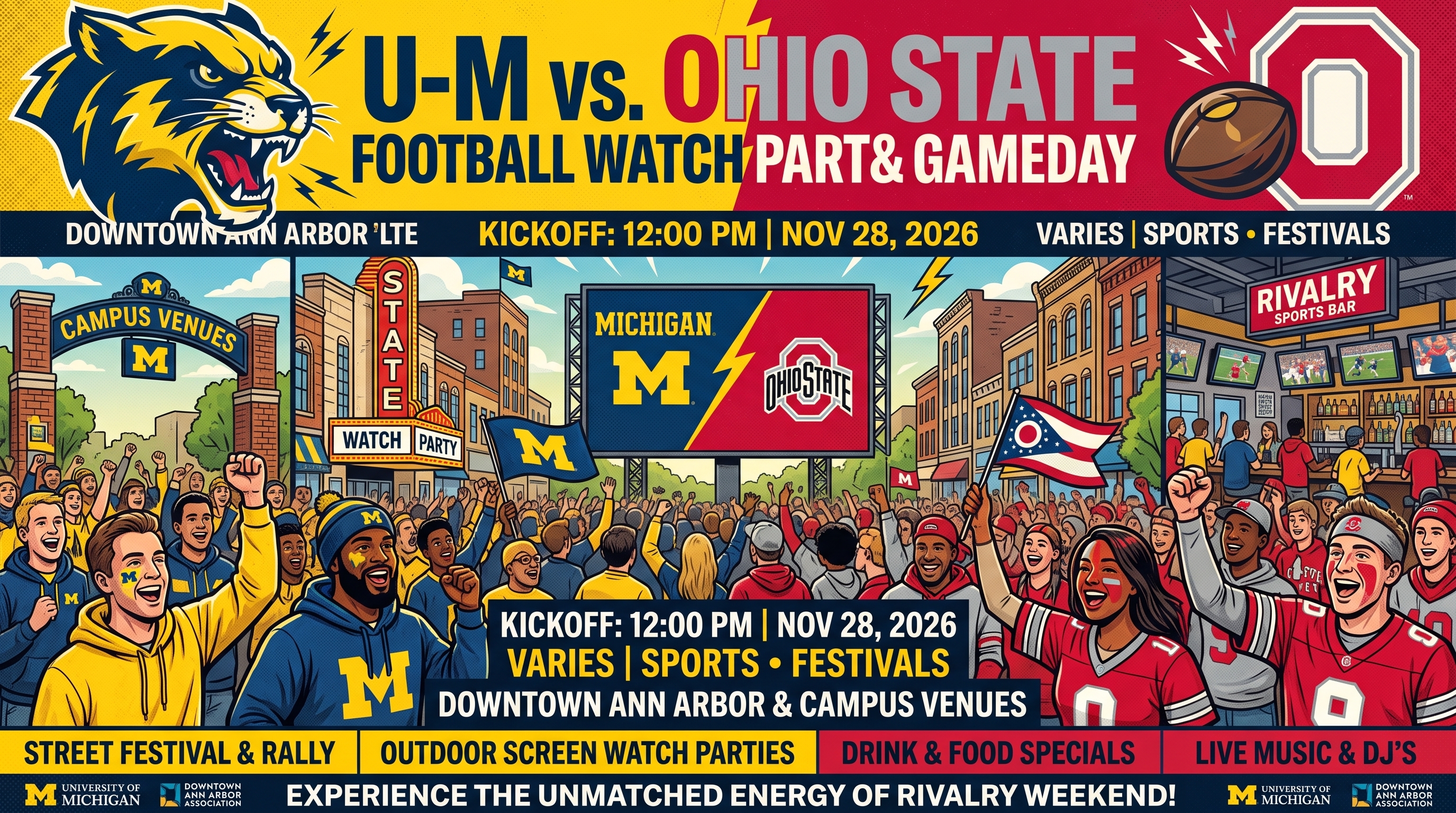 U-M vs. Ohio State Watch Parties